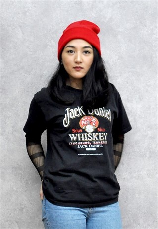 90S GRUNGE T-SHIRT JACK DANIELS BLACK