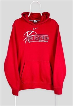 Vintage Red Nike Hoodie Centre Swoosh Big Rapids Basketball