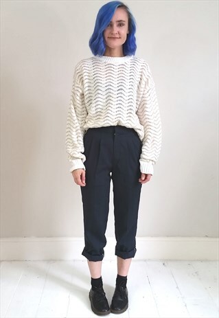 VINTAGE 80'S WHITE AND GOLD LONG TUNIC JUMPER