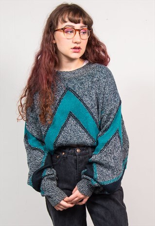 VINTAGE 90'S PATTERNED KNIT JUMPER