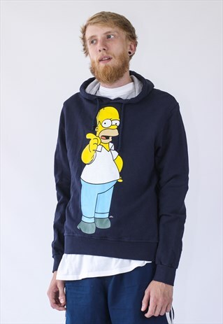 VINTAGE MENS SIMPSONS HOMER BIG LOGO HOODIE SWEAT