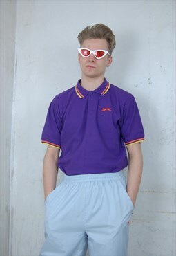 Vintage Bright Purple Festival Summer Polo Shirt / UNISEX