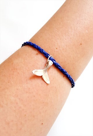 WHALE TAIL CHARM BRACELET NAVY