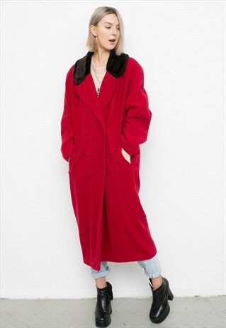 RED WOOL COAT