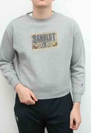 CHAMPION - GREY CREWNECK SWEATSHIRT - MEDIUM