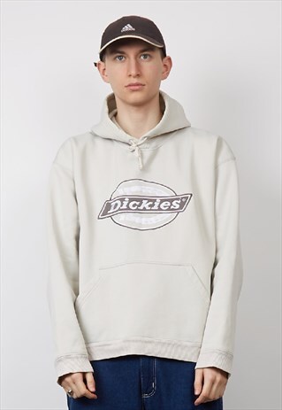 VINTAGE 90'S DICKIES LOGO OFF-WHITE HOODIE
