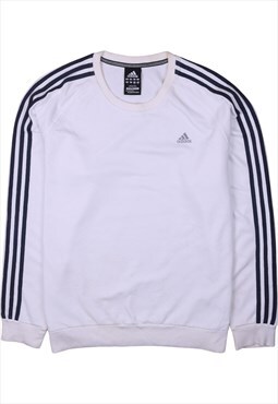 Vintage 90's Adidas Sweatshirt Crew Neck White Large