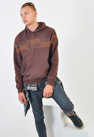 VINTAGE PUMA HOODIE IN BROWN