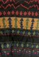 VINTAGE ABSTRACT KNITTED JUMPER FUNKY PATTERNED GRANDAD KNIT
