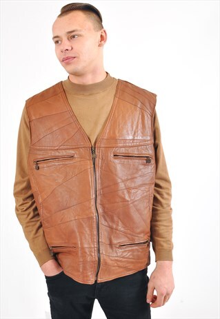 VINTAGE 90'S REAL LEATHER VEST