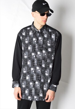 VINTAGE 90S BLACK AND WHITE LONG SLEEVE SHIRT
