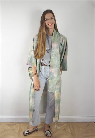 VINTAGE SHERBET PASTEL KIMONO