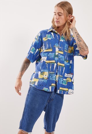 VINTAGE PATTERNED FESTIVAL SHORT SLEEVE SHIRT