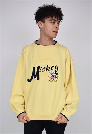 VINTAGE 90'S MICKEY MOUSE YELLOW SWEATSHIRT