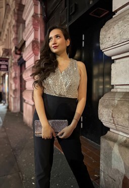 Bsidd Loves - Moment - Sequin Black Jumpsuit