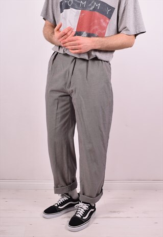 POLO RALPH LAUREN MENS VINTAGE TROUSERS W30 L30 BLACK 90S
