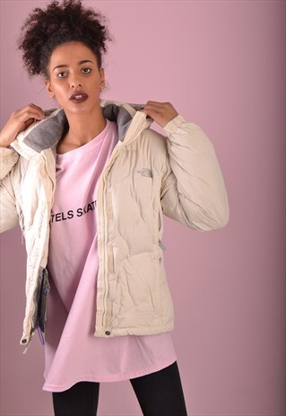 CREAM THE NORTH FACE PADDED FLEECE LINED JACKET GNF642