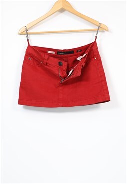 Vintage Y2K Miss Sixty Mini Skirt In Red Carry Style