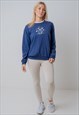 VINTAGE FLORAL GRAPHIC SWEATSHIRT IN BLUE SMALL