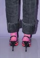 VINTAGE Y2K ICONIC HIGH HEEL SHOES IN BLACK AND SHINY RED