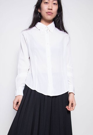 VINTAGE 90S JUST CAVALLI WHITE BLOUSE ID:A095