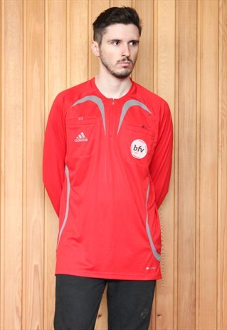 VINTAGE 1990S RED ADIDAS FOOTBALL SHIRT