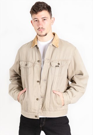 VINTAGE 80S ORIGINAL LEE LINED DENIM JACKET / S8363