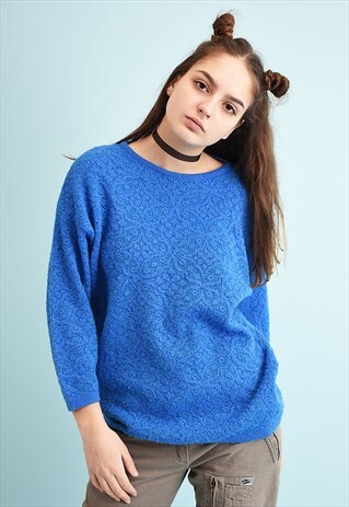 80'S RETRO SHIMMER KNIT MOMS SLOUCHY JUMPER