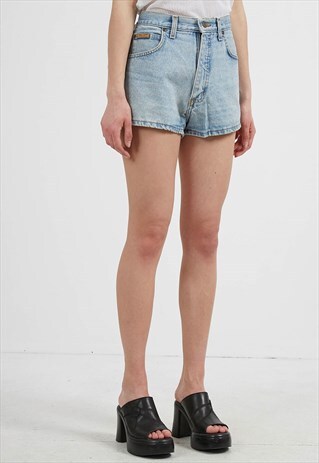 VINTAGE BLUE WRANGLER DENIM MINI SHORTS