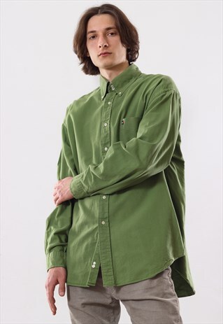 90'S VINTAGE MENS TOMMY HILFIGER LONG SLEEVE OXFORD SHIRT