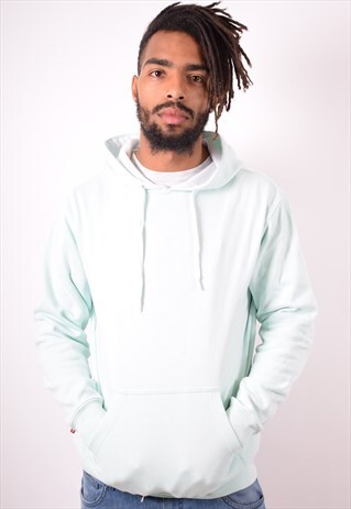 VANS MENS VINTAGE HOODIE JUMPER SMALL BLUE 90S