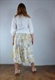 VINTAGE 80'S LIGHT ABSTRACT FLOWER MAXI FESTIVAL SKIRTS 