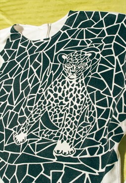 Vintage Jumper 80s Leopard Printed Long Sleeve Tee