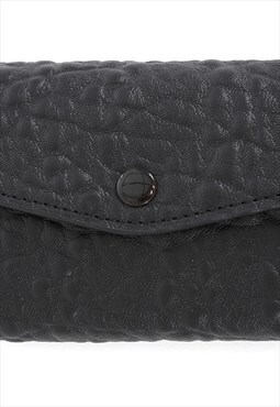 Men's Leather Elephant Pattern Wallet - Black