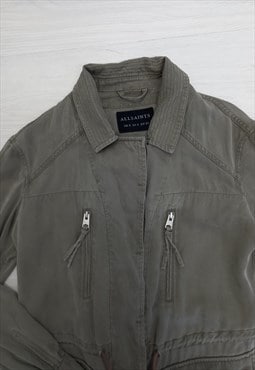 Y2k grey lightweight zip fasten jacket