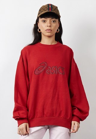VINTAGE 90'S DARK RED ASICS SWEATSHIRT