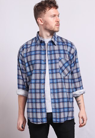 VINTAGE CHECKED FLANNEL SHIRT 90S