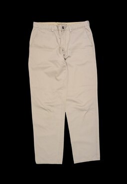 Vintage 90s Avirex Wide-Leg Chino Trousers in Cream