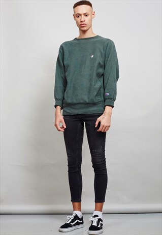 VINTAGE 80'S GREEN CHAMPION SWEATER