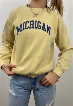 Vintage Michigan American college yellow sweatshirt