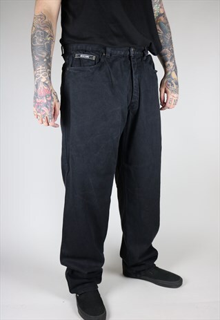 VINTAGE MOSCHINO STRAIGHT FIT JEANS IN BLACK