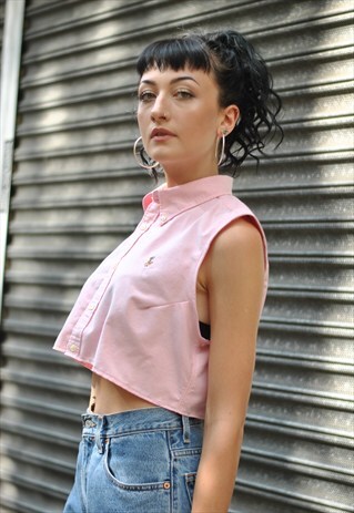VINTAGE POLO RALPH LAUREN CROP TOP SHIRT