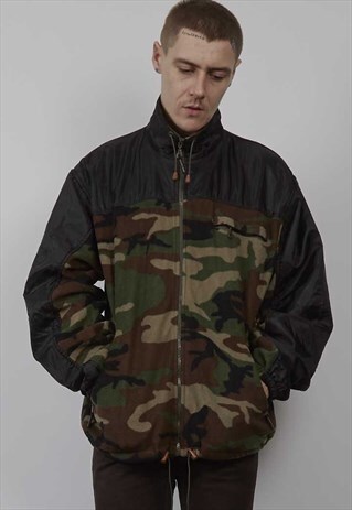 VINTAGE 80'S CAMOUFLAGE FLEECE JACKET