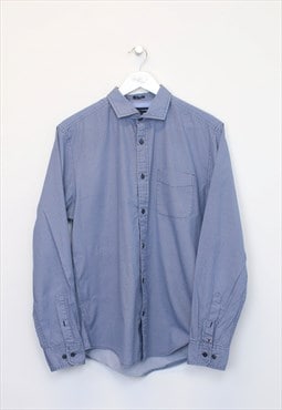 Vintage Tommy Hilfiger patterned shirt in blue. Best fits M