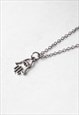 HAMSA NECKLACE SILVER CHAIN GIFT FOR HER HAND OF FATIMA LUCK