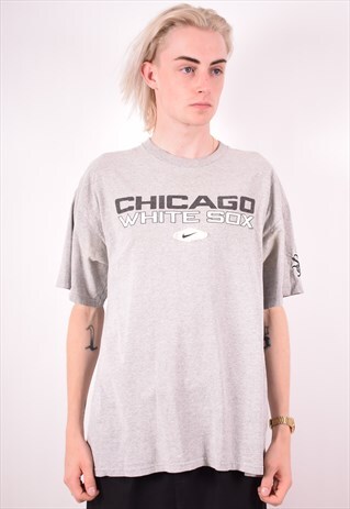 NIKE MENS VINTAGE CHICAGO WHITE SOX TOP XL GREY 90S