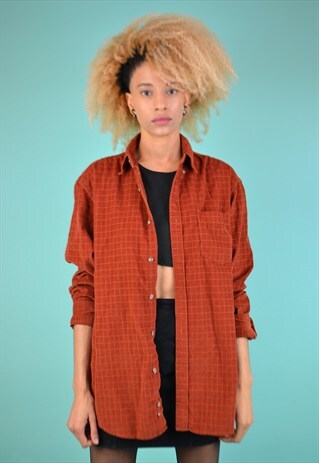 VINTAGE 90'S CHECKED CORDUROY SHIRT