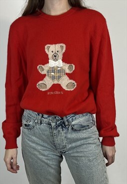 Vintage Burberrys Wool Teddy Bear Sweater
