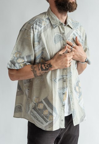 VINTAGE 80S FESTIVAL PASTEL PATTERNED SHIRT