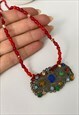 RE-WORKED VINTAGE FILIGREE JEWEL PENDANT NECKLACE